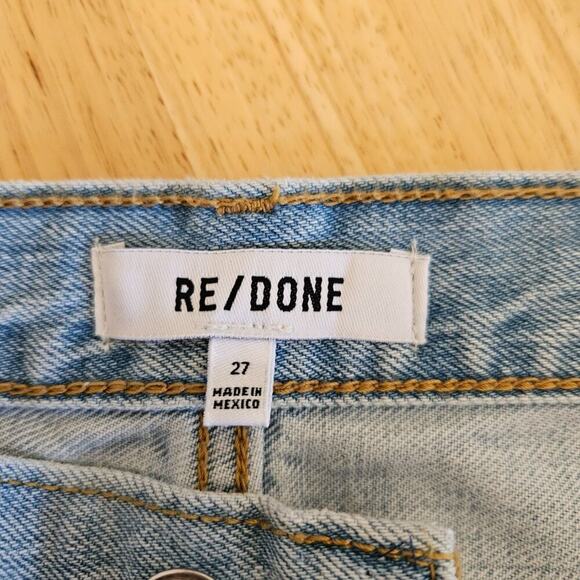 RE/DONE Originals 70's Stove Pipe Jeans Destroyed Surf Blue - sz 27 - NWT - Picture 4 of 11